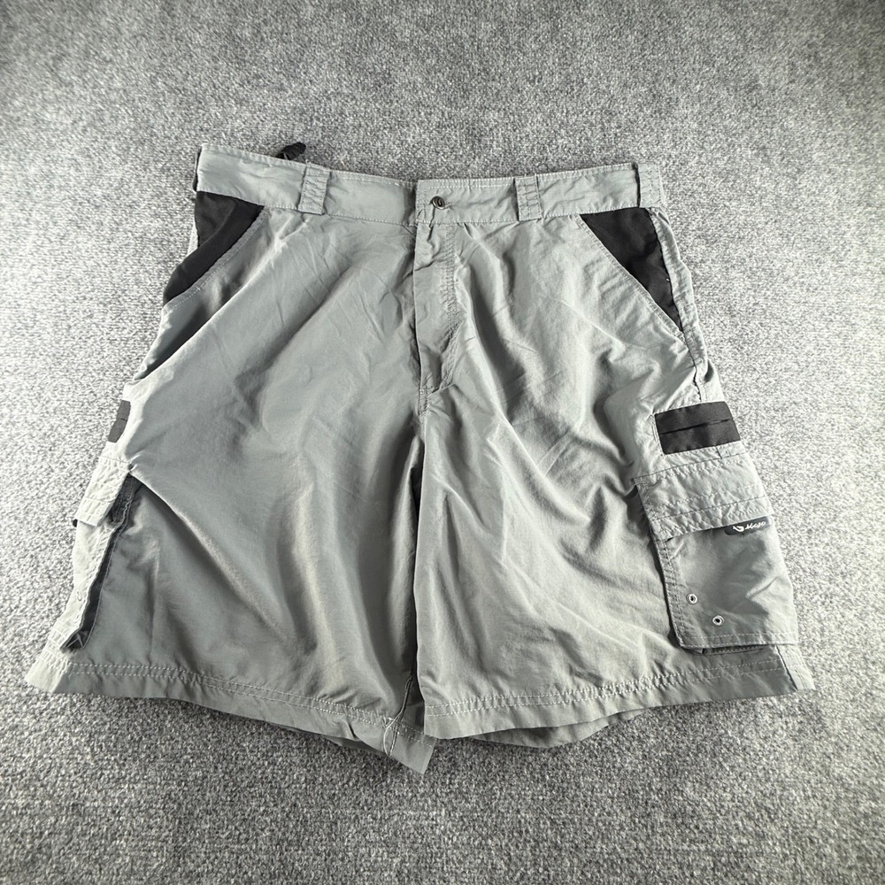 Mojo Sportswear Company Mens Grey Ripstop Cargo Fishing Shorts Size 40